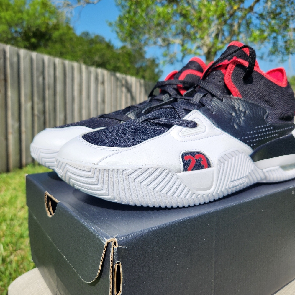 Size 14 - Jordan Stay Loyal 2 Black White Gym Red - Picture 3 of 8